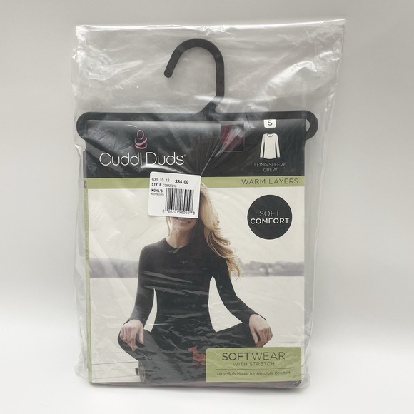 NWT Cuddl Duds Red Plaid Softwear Stretch Long Sleeve Crew Top Women's Small - Picture 1 of 5